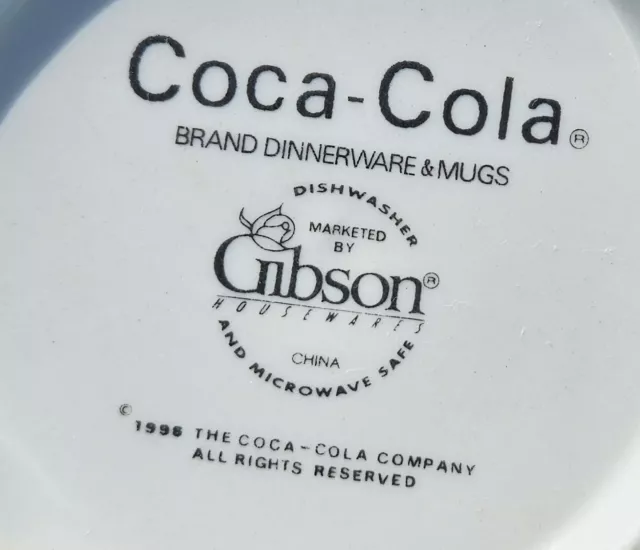 1996 Gibson Coca Cola 10 Inch Serving Bowl Checker Pattern 2