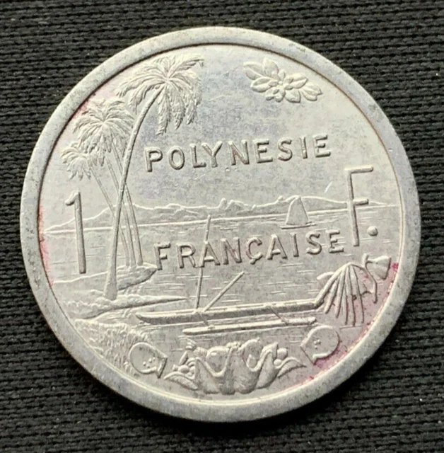 2000 French Polynesia 1 Franc Coin AU UNC   3 million Minted  #K2275
