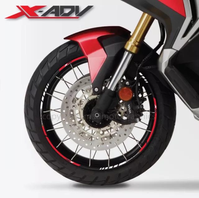 Honda X-ADV 750 roue moto autocollants jante rayures xadv rouge x adv