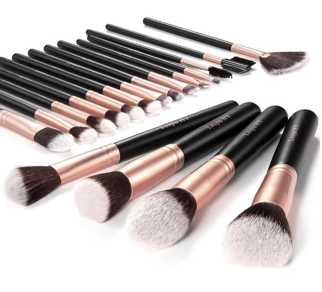 Pennelli Trucco Oro Rosa 18 Pezzi Pennelli Trucco Premium Set Viso E Occhi, Penn