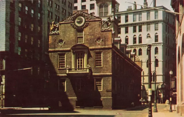 Boston MA Massachusetts, Old State House, Hancock Inauguration, Vintage Postcard