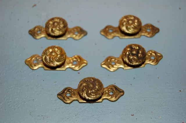 6 RARES ANCIENNE rosace poignée de porte tiroir bureau ou autre laiton EUR 29,99 - FR