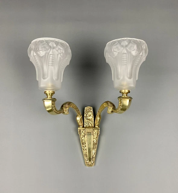 Muller Freres Luneville Art Deco Sconce Wall Lamp Wandlampe Applique Leuchter