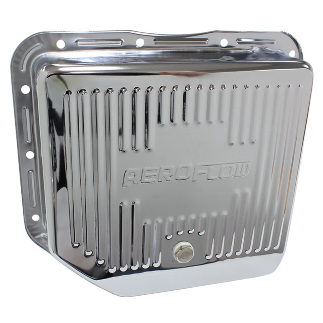 Aeroflow AF1825-3003 Chrome Transmission Deep Pan for GM Turbo 350 with Drain Pl
