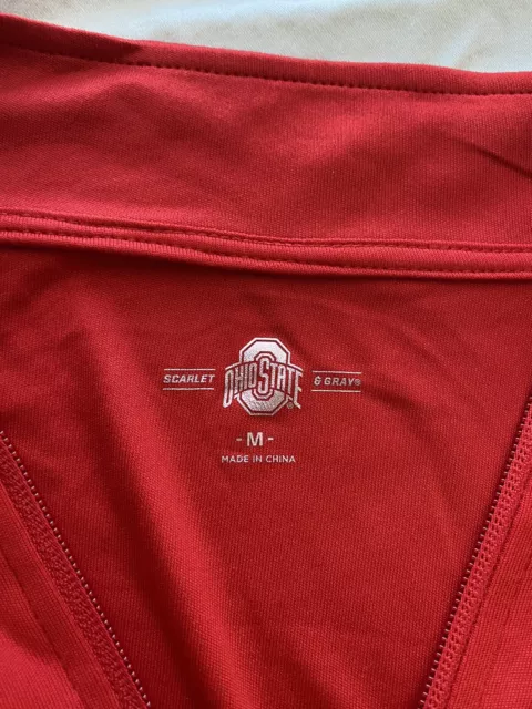 Ohio State Buckeyes Mens 1/4 Zip Jacket Pullover Medium Lightweight Red Golf 3