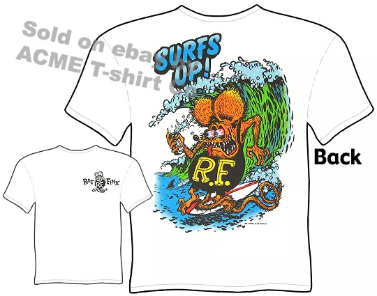 Surfs Up Rat Fink T Shirt Big Daddy T Ed Roth Clothing Tee Sz M L XL 2XL 3XL