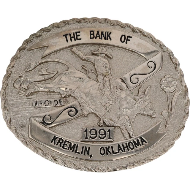 BANK KREMLIN OKLAHOMA Bull Rider Riding Pro Rodeo 1990s NOS Vintage
