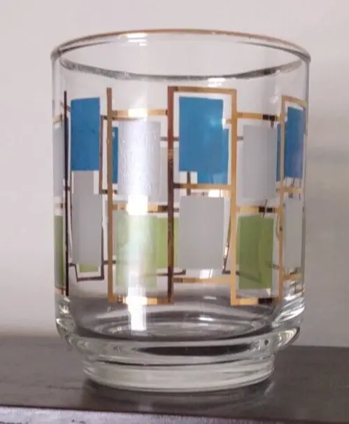 Vtg MCM Single Geometric Libbey Nordic 3” Juice Glass