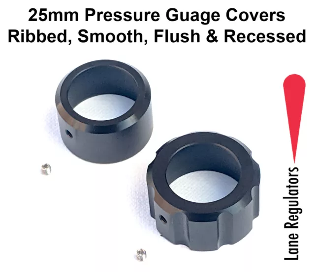 Miniture Pressure Gauge Covers for Airguns Ribbed or Smooth 25mm, CNC'ed in UK