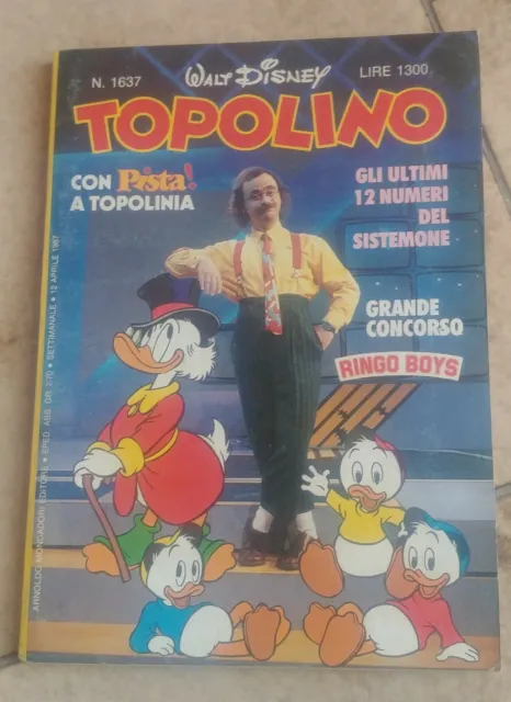 Fumetto TOPOLINO n. 1637 del 12/4/1987 - Ed. Mondadori -con inserto SISTEMONE