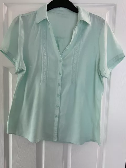 Marks & Spencer Shirt Blouse  Top Size 14 Short Sleeve