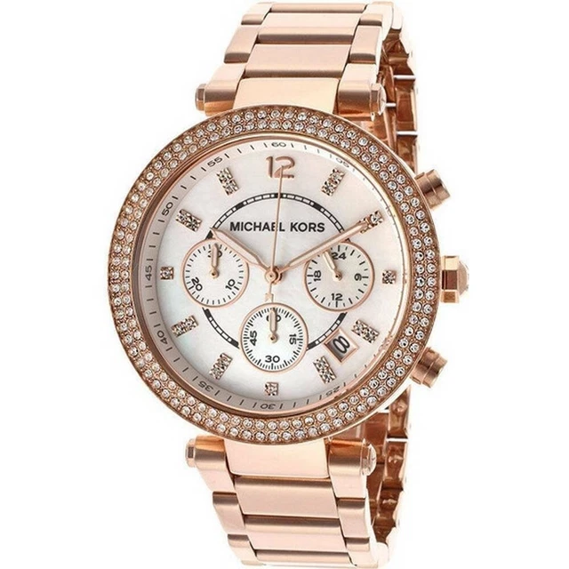 Michael Kors Parker Womens Watch Mk5491 Rose Gold - Warranty - Rrp 229.00
