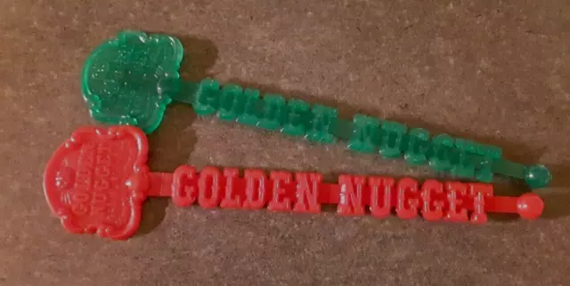 ( 2 ) Golden Nugget Hotel Casino Swizzle Sticks = Las Vegas NV