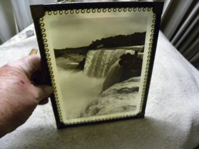 Antique 1920's Era Framed 8" X 10" Glass Photo Negative OF Niagra Falls ?