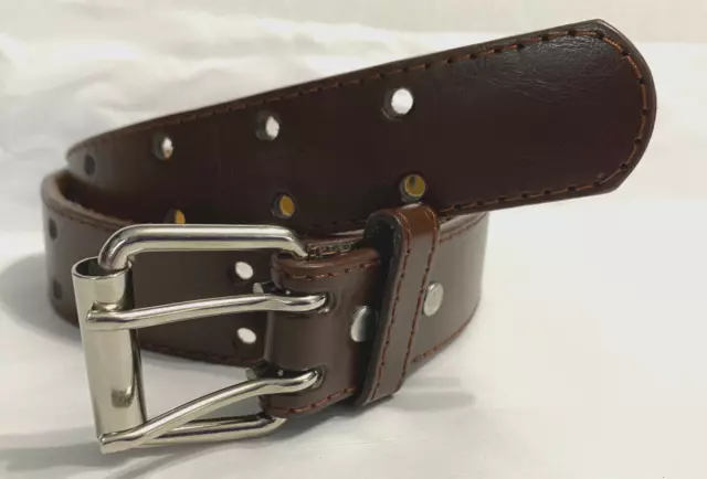 Belt Size L Brown Genuine Leather Unisex Womens Mens