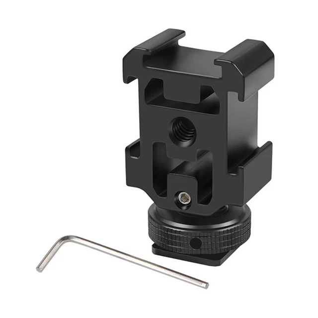 Soporte adaptador de montaje de zapato triple caliente para cámara réflex digital para LED D7U5