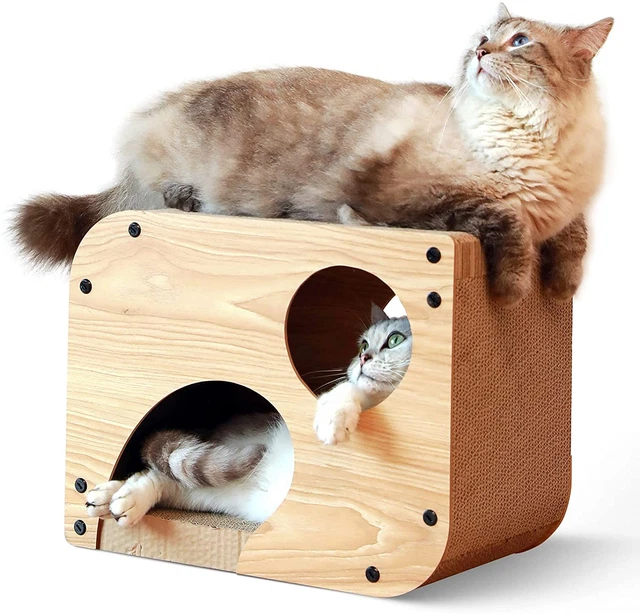 FUKUMARU Cat Scratcher Lounge, 17.3 X 9.8 X 13.4 Inches Vertical and Horizontal