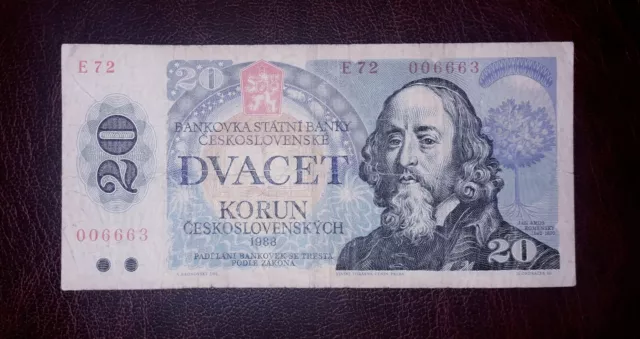 Czechoslovakia 20 korun banknote,1988year(normal condition)