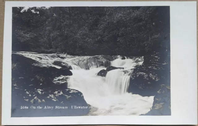 Early RP "On The Airey Stream, Ullswater" Cascades, Cumbria, Real Photo Postcard