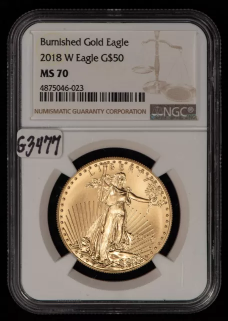 2018-W G$50 1 oz Gold American Eagle Burnished - NGC MS 70 - SKU-G3477