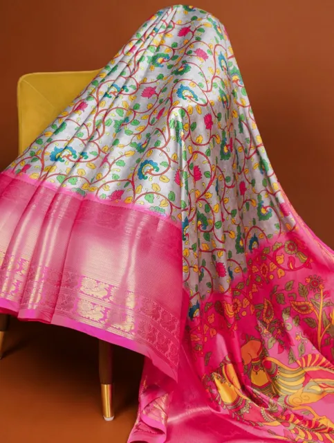 Dola Silk Saree Traditional Bollywood Designer Women Indian Ethnic Sari Blouse