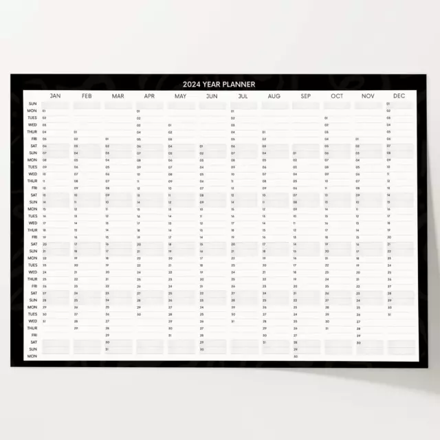 2025 full year wall planner home office annual year calendar a5 a4 a3