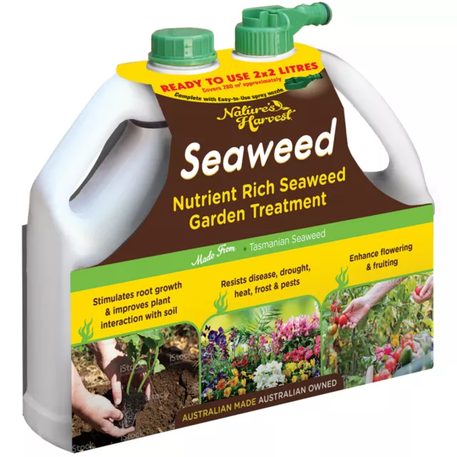 2x Nature's Harvest Seaweed Nutrient Rich Garden Treatment Organic 2L Aus Made 2