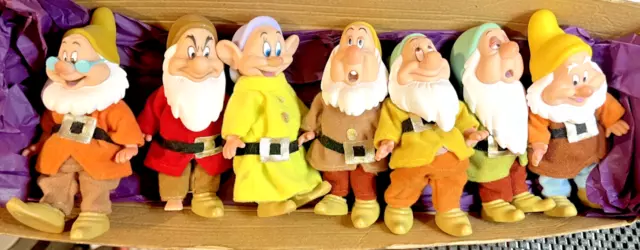 Vintage Disney Full Set of 7 Seven Dwarves Figures Dolls Snow White by Simba