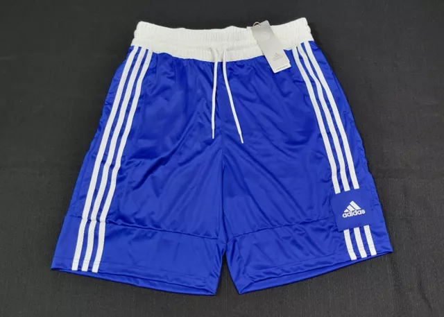 Adidas Men's 3G Speed X Basketball Shorts Blue White 3 Stripes FT5882