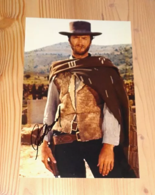 Rar! CLINT EASTWOOD Originalautogramm GROSSFOTO! The Good, the bad and the ugly