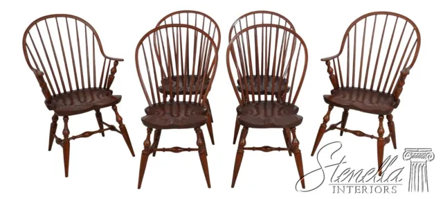 L61365EC: Set of 6 B.DELIN Bench Made Windsor Dining Room Chairs