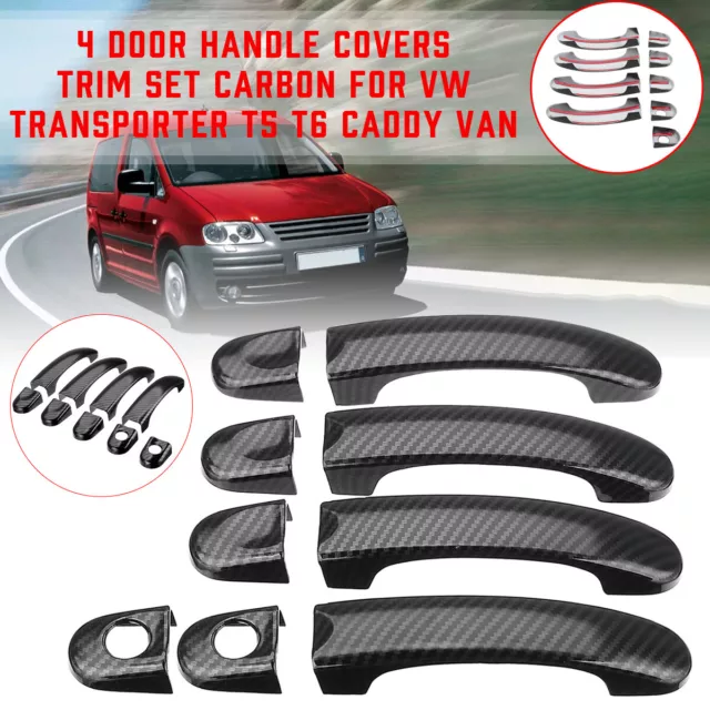 Car Door Handle For VW Transporter Vans Carbon Fiber Door Handle Covers Plastic