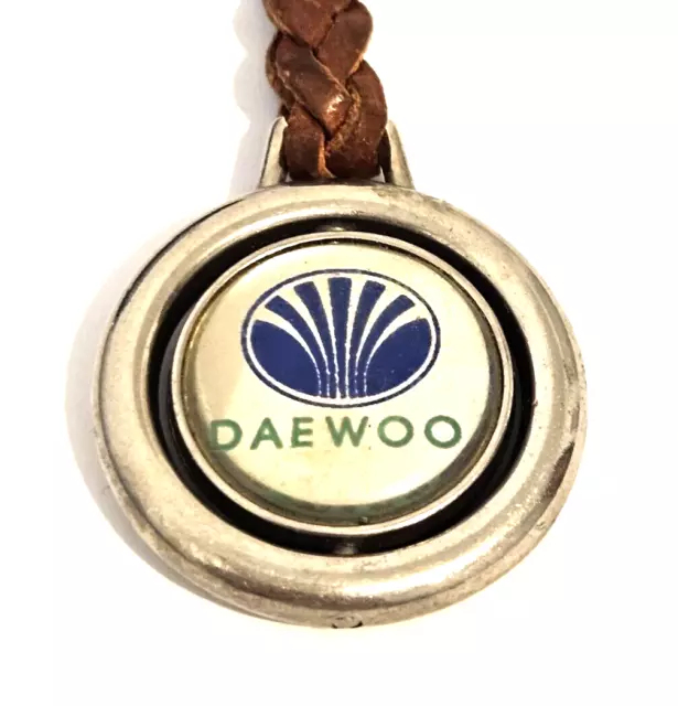 PORTE-CLÉS key ring Automobiles DAEWOO Logo 1990s Mobile Lanière Cuir Garages