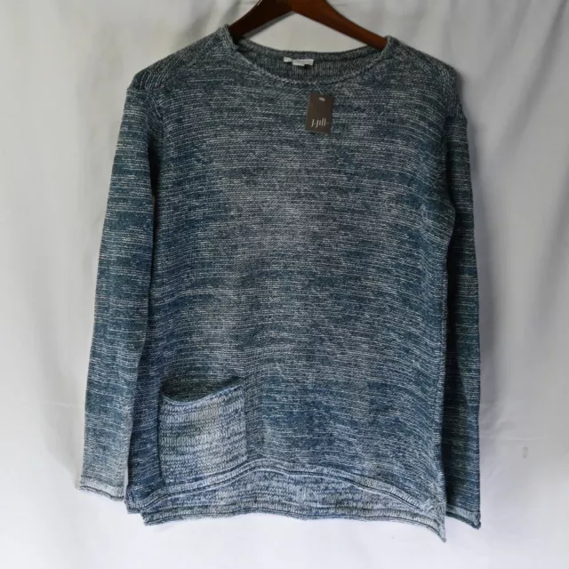 NEW J.Jill Small PureJill Blue Knit Ceruleanmt Pullover Boxy Oversized Sweater