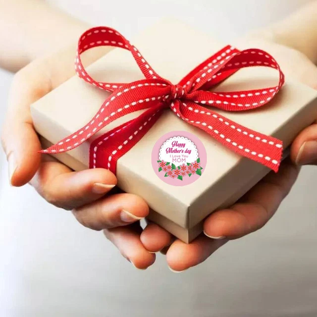 500 piezas/rollo Feliz Día de la Madre Regalos Etiqueta Pegatina Kraft Regalo Sellado Palo ZK
