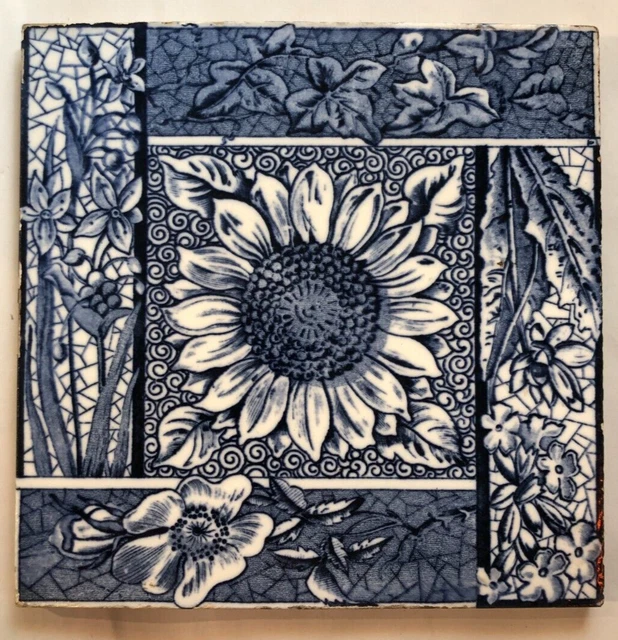Original Mintons Aesthetic Movement Transfer Printed Tile 1870/80s