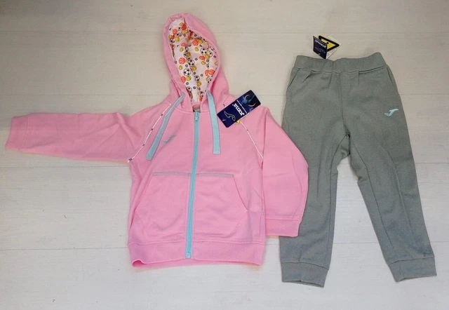 7270 Joma Tuta Bambina Scuola Cappuccio Zip Felpa Pantaloni 600010.512