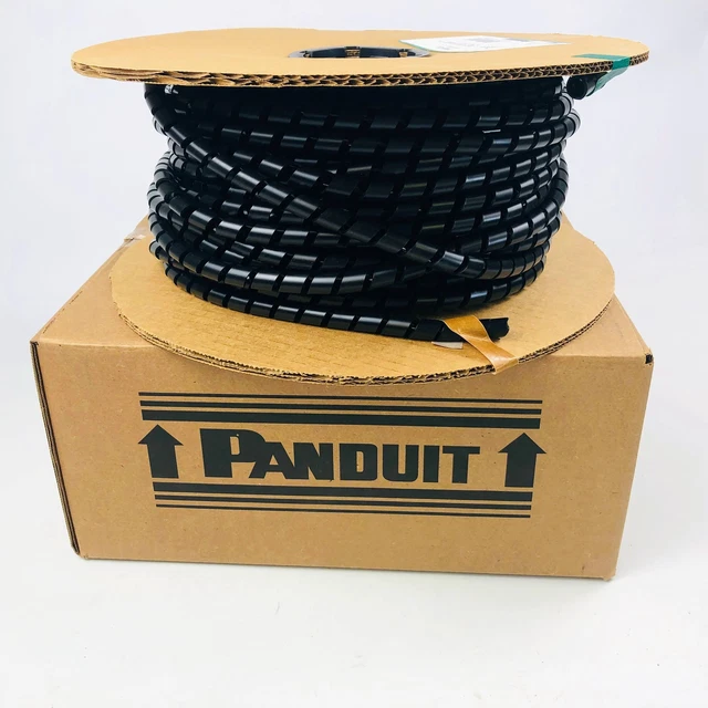 Black Wire Cable Wrap Spiral Polyethylene .50 OD x 100 Feet Panduit T50F-C0 New