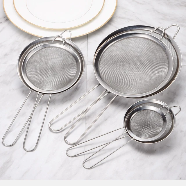 Herramientas Cocina Colador De Mano Colador Acero Inoxidable Harina Pantalla de Sarga