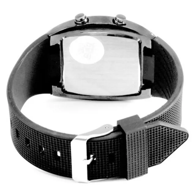 Orologio da polso Moda Uomo Nero Acciaio Inox Lusso Sport Analogico Quarzo LED 3