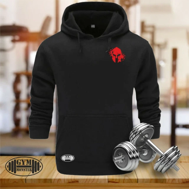 Spartan Blood Helmet Hoodie Small Gym Clothing Bodybuilding Training MMA Men Top