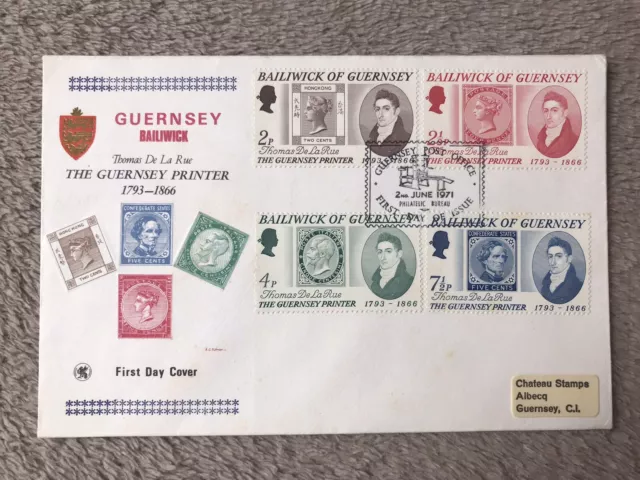 Guernsey stamps 1971 Thomas De La Rue Wessex Covers First Day Cover FDC