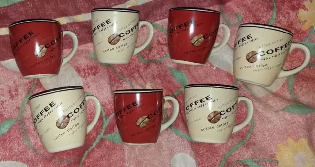 7 tasses marron Bordeau logo coffee 6 cm