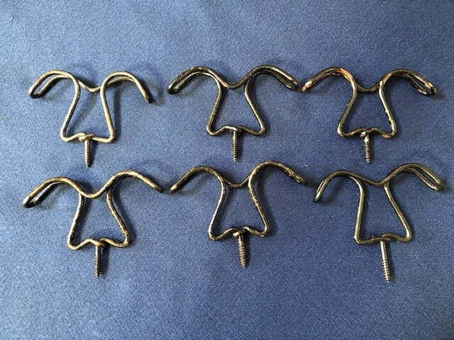 Set Of 6 Steel Wire Antique Clothes Tree Hook Hooks Hanger Black Finish
