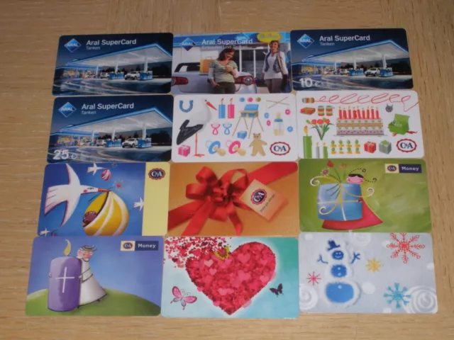 Germany Miscellaneous    12 different new and used collectible gift cards