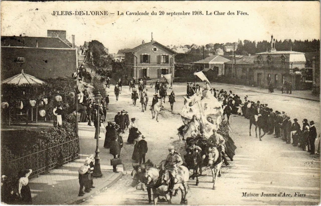 CPA Flers Orne - La Cavalcade du 20 September 1908 Char des Fées (800424)