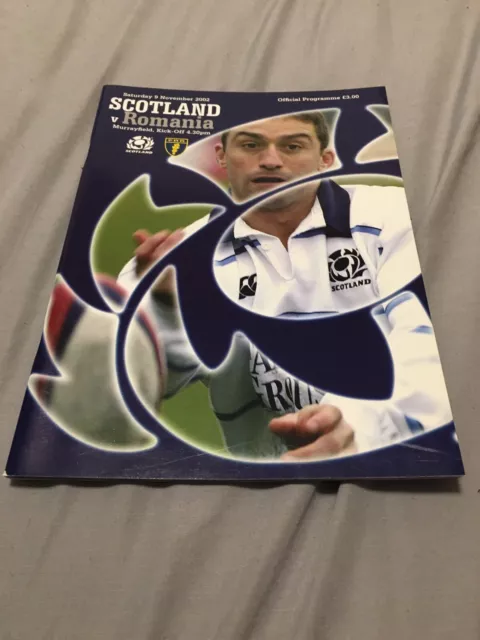 2002 Scotland V Romania International Test Rugby Union Programme Vgc