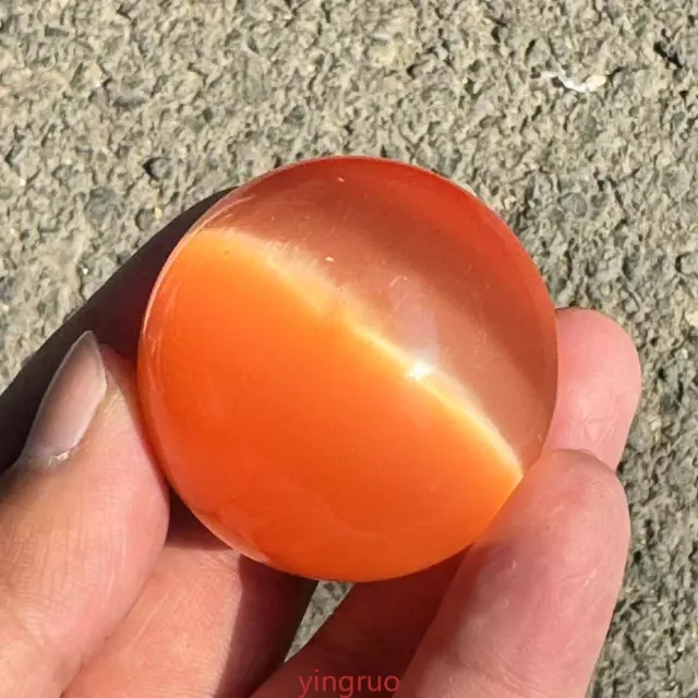 1pc red cat's eye cabochon Quartz Crystal sphere reiki healing gift 40mm+