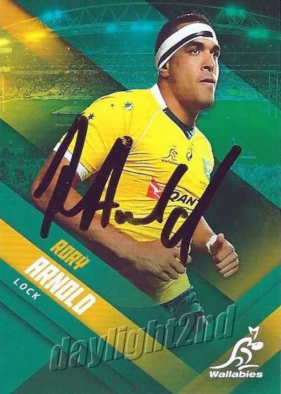 ✺Signed✺ 2017 WALLABIES Rugby Union Card Card RORY ARNOLD