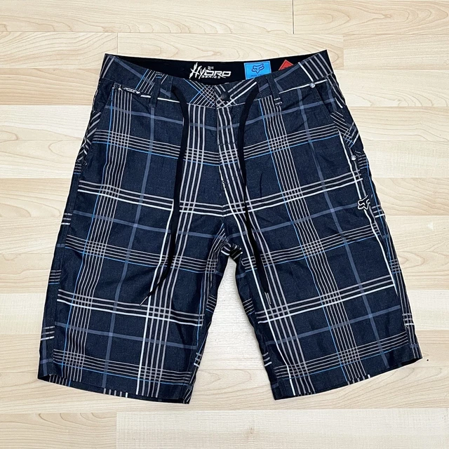 Fox Hydro Series Hybrid Board Shorts Swim Trunks Men’s 30 Gray Plaid EUC